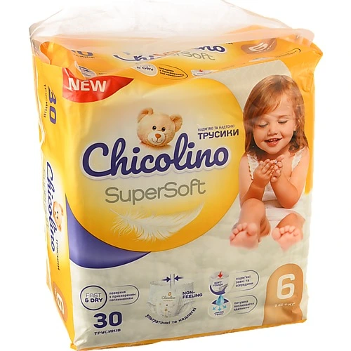 Підгузники-трусики Chicolino Super Soft розмір 6 (16кг+) 30шт