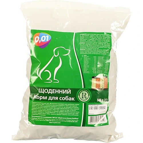 Корм для собак 0.01 500г щоденний