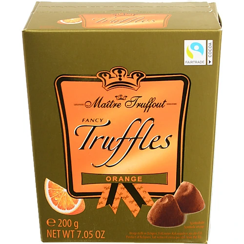 Цукерки Maitre Truffout 200г трюфелі золотий апельсин