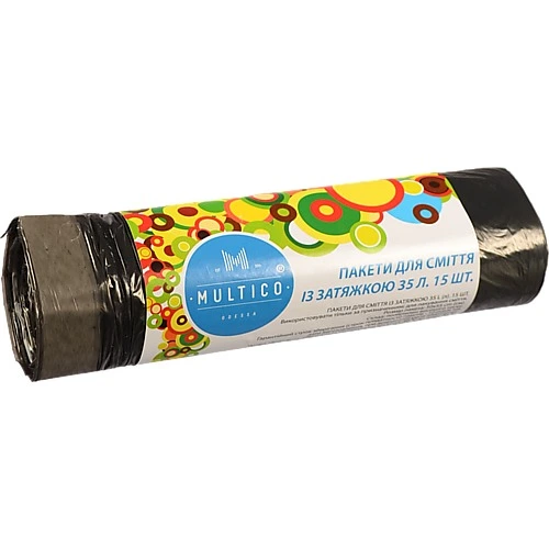 Пакети Multico 35л 15шт. д. смiтя зятяжка
