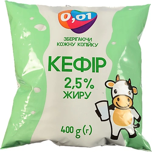 Кефір 2,5% жирності 400г