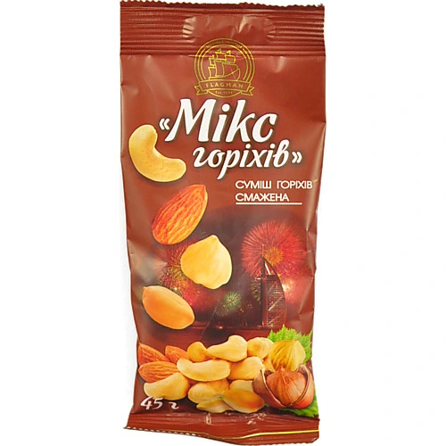 Суміш горіхів Флагман 45г мікс смажена