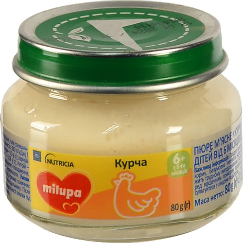 Пюре для дітей від 6міс м'ясне Курча Milupa с/б 80г