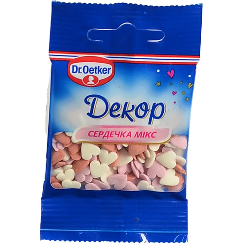Посипка цукрова декоративна Сердечка мікс Dr.Oetker м/у 10г