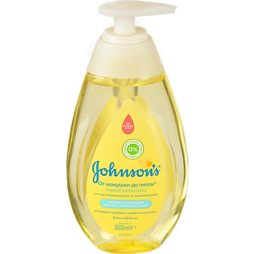 Шампунь і пінка дитячий для миття та купання Top-to-Toe Johnson's 300мл