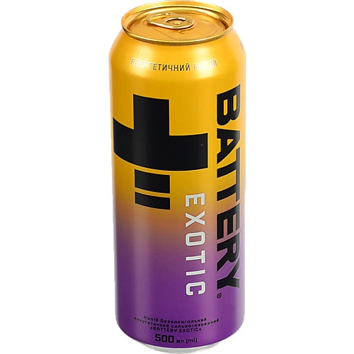 Напій енергетичний безалкогольний сильногазований Exotic Battery 500мл