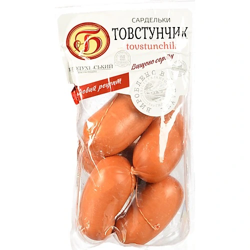 Сардельки Богодухівський мясокомбінат Товстунчик, вищого ґатунку