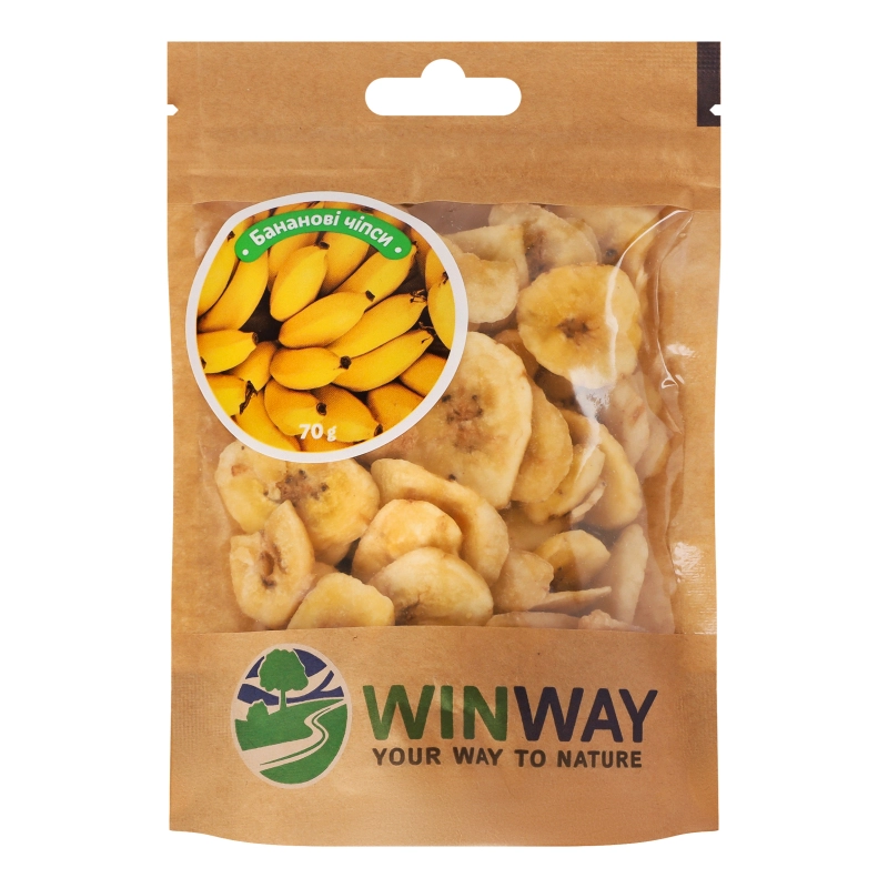 Сушені бананові чіпси Winway 70г