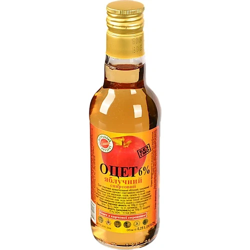 Оцет Унікон 0.25л 6% яблуко скло