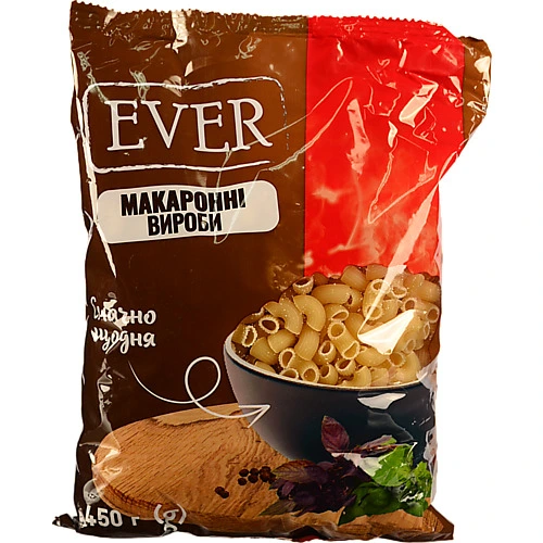 Макарони Ever 450г ріжкі гладенькі