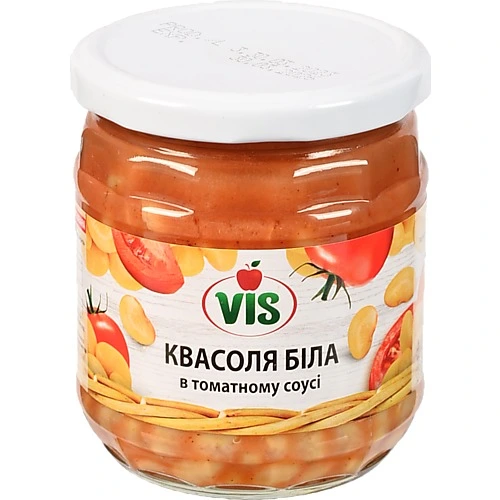 Квасоля біла в томатному соусі Vis с/б 410г