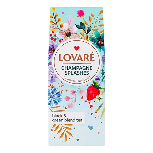 Чай Lovare 80г champagne splashes чорний та зелений