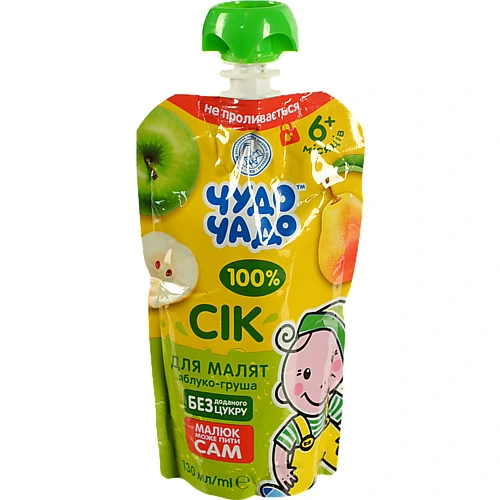 Сік Чудо-Чадо 130мл яблучно-грушовий з мякоттю