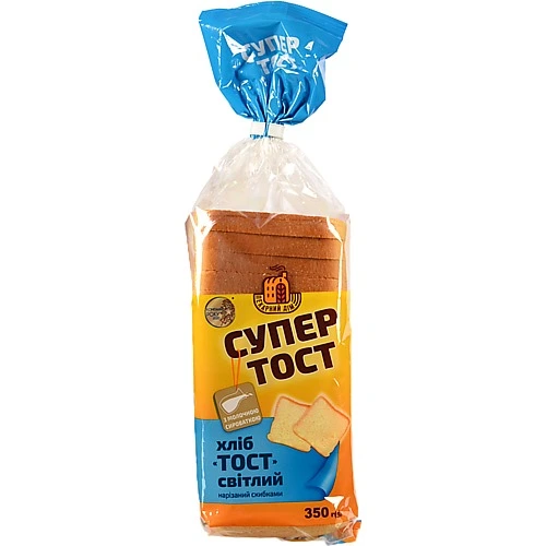 Хліб Київхліб "Супер Тост" Тост світлий нарізний, 350 г