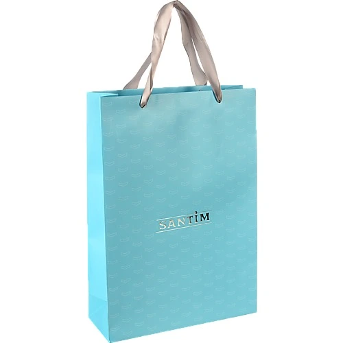 Пакет  Santim подарунковый 350х247х90 мм блакитний