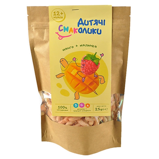 Кукурудзяні палички Дитячі Смаколики з манго та малиною 25г