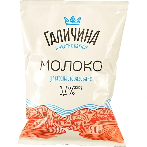 Молоко Галичина 900 мл 3,2% ультрапастеризоване