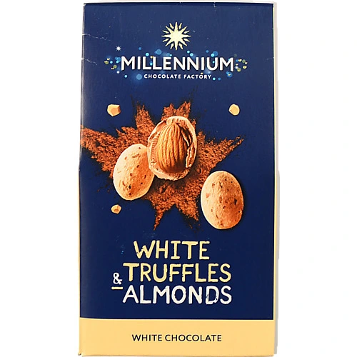 Цукерки Millennium Білий Truffle з Мигдалем 100г