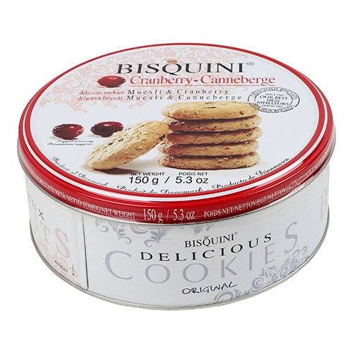 Печиво Bisquini 150г пісочне мюслі журавлина м.б