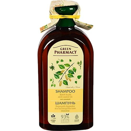 Шампунь Зелена аптека 350мл ЗА березові бруньки касторової олія
