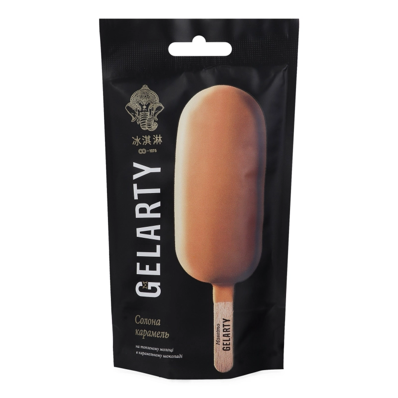 Морозиво на топленому молоці в карамельному шоколаді Солона карамель Gelarty д/п 80г