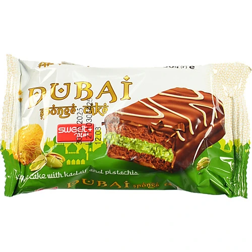 Бісквіт Sweet Plus 50г dubai cake bar фісташковий крем kadaif