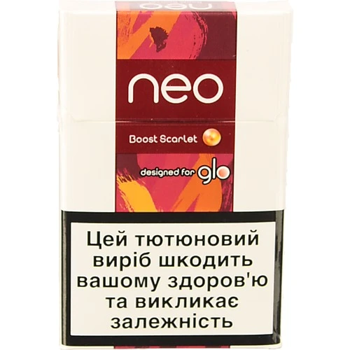 Виріб тютюновмісний для електричного нагрівання з фільтром Neo Boost Scarlet 20шт