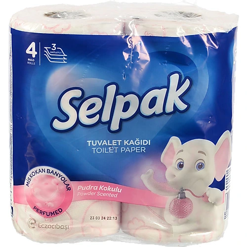 Туалетний папір Selpak з ароматом пудри 4 рулони