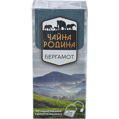Чай чорний байховий дрібний Бергамот Чайна родина к/у 20х1.5г