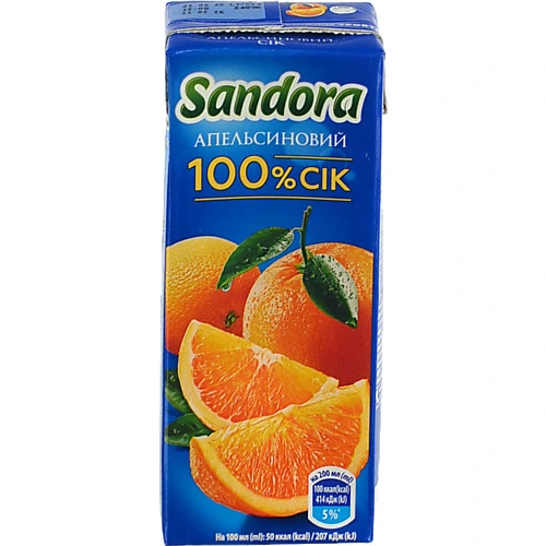 Сік Сандора апельсиновий 0,2л неосвітлений