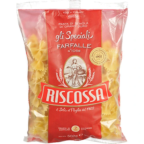Паста Riscossa 500г фарфалі т.с пшениці
