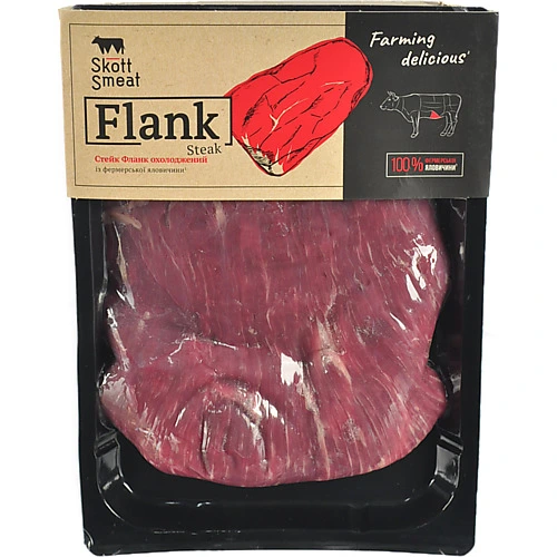 Грудна частина Фланк стейк яловича охл скін-пак Skott Smeat