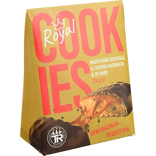 Печиво з солоною карамеллю глазуроване молочним шоколадом Truff Royal к/у 126г