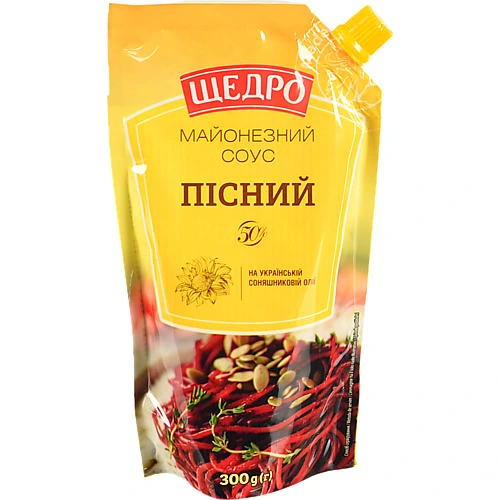 Соус майонезний 50% Пісний Щедро д/п 300г