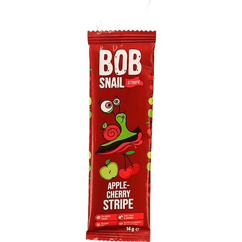 Цукерка фруктово-ягідна Apple-cherry Stripe Bob Snail м/у 14г