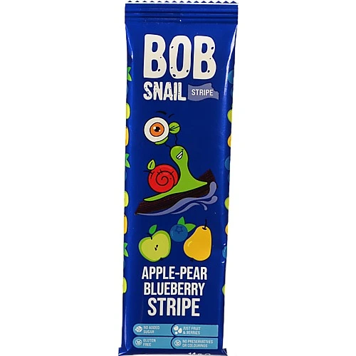 Цукерка фруктово-ягідна Apple-pear-blueberry Stripe Bob Snail м/у 14г