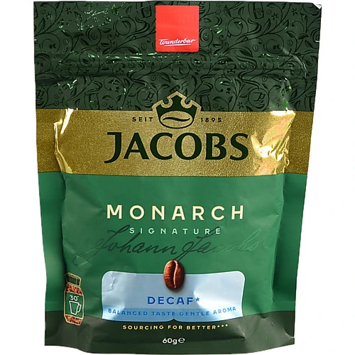 Кава натуральна розчинна Без кофеїну Jacobs Monarch д/п 60г