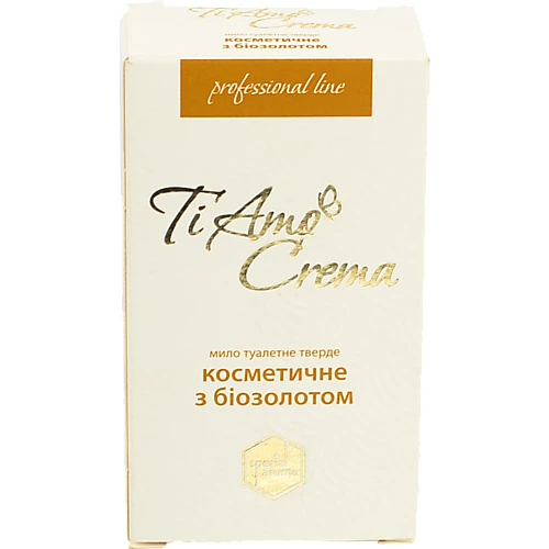Мило Ti Amo Crema 115г туалетне тверде Косметичне з біозолотом  коробка