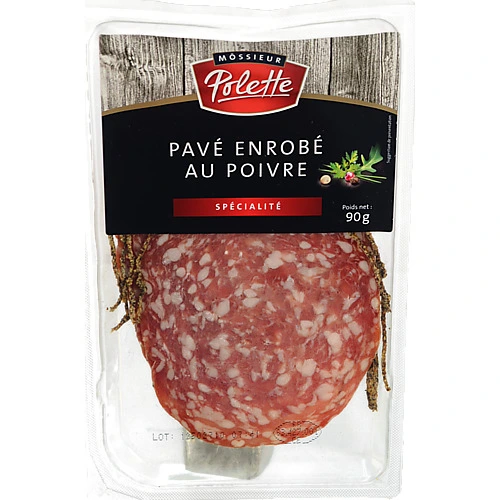 Ковбаса Месье Поллет 90г паве в перці с.в нарізка
