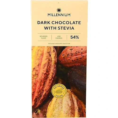 Шоколад 54% чорний зі стевією Millennium к/у 100г