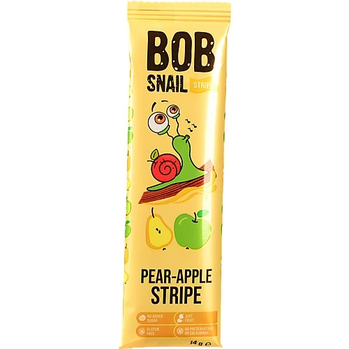 Цукерка фруктова Pear-apple Stripe Bob Snail м/у 14г