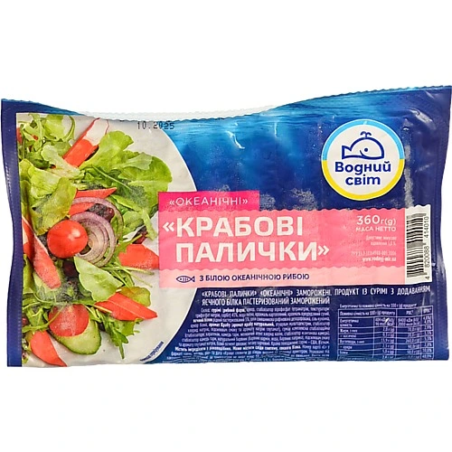 Палички крабові заморожені Океанічні Водний світ 360г