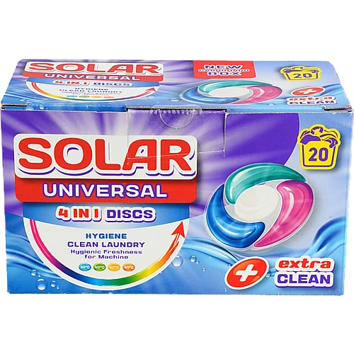 Капсули для прання Solar 20шт універсальні, коробка