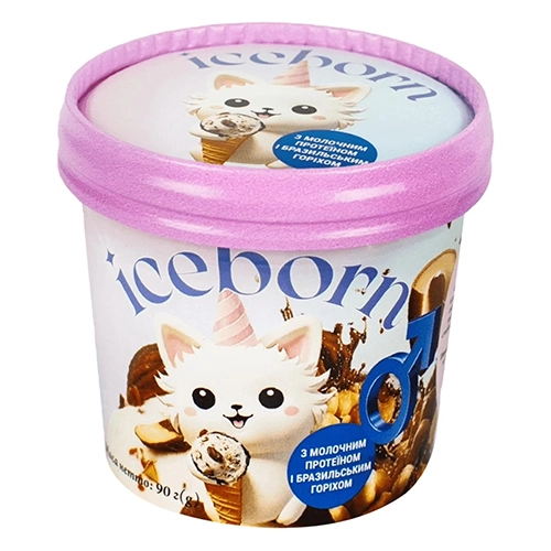 Морозиво Iceborn 90г Молочне з Протеїном та Бразильським Горіхом