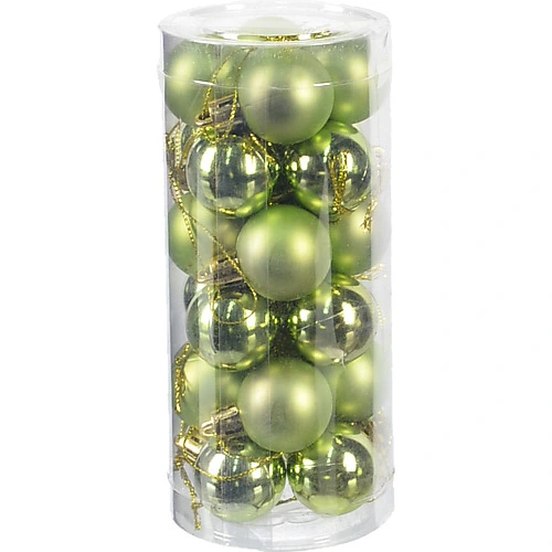 Набір новорічних куль 24шт зелений діам 3cм