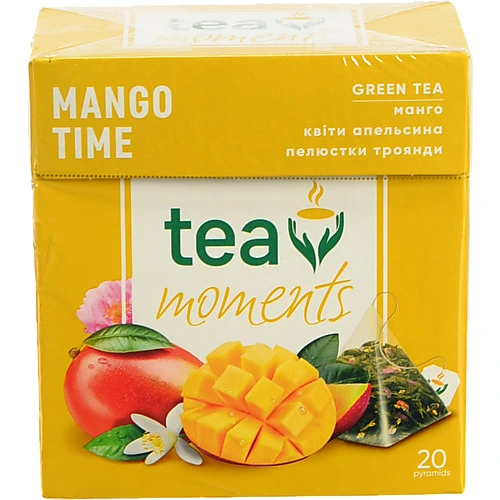 Чай зелений байховий Mango Time Tea Moments к/у 20х1.7г