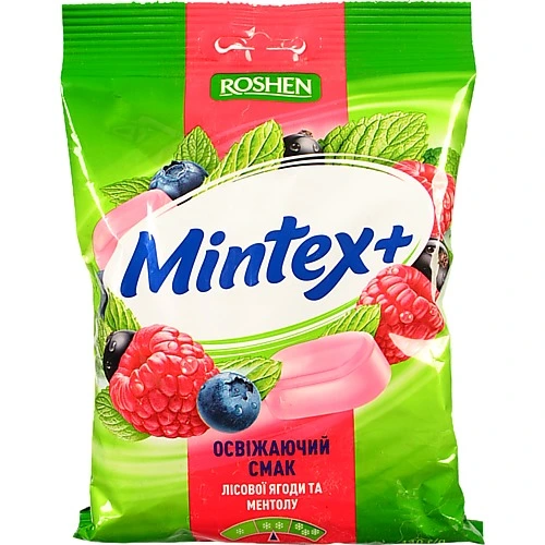 Карамель льодяникова зі смаком лісових ягід та ментолу Mintex+ м/у 140г
