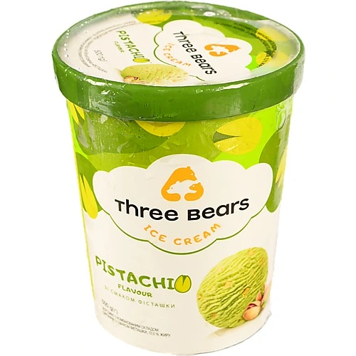 Морозиво 12% зі смаком фісташки Три ведмеді відро 500г