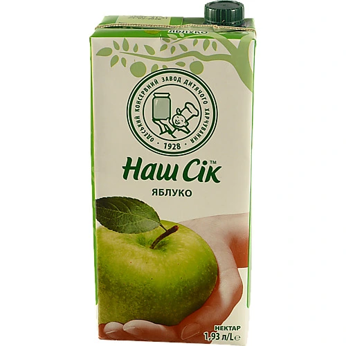 Нектар яблучний освітлений Наш сік 1.93л