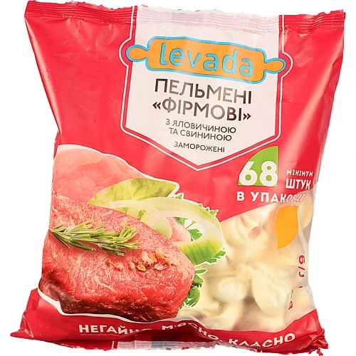 Пельмені Левада з яловичиною та свининою 800г